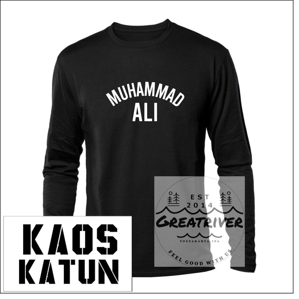 kaos distro Muhammad Ali lengan panjang cotton distro