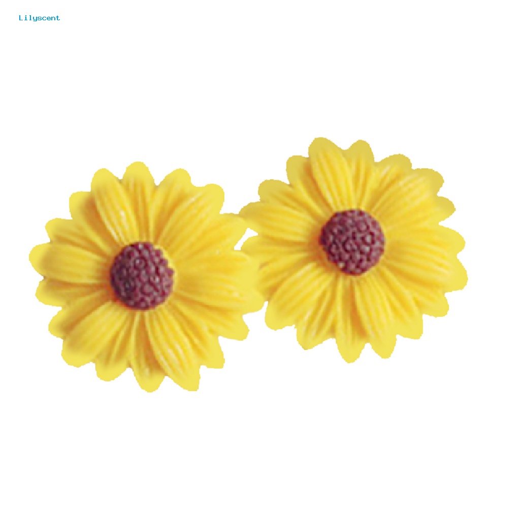 Lilyscent 1pasang Anting Menarik Untuk Pesta Warna Bunga Ear Stud Lucu