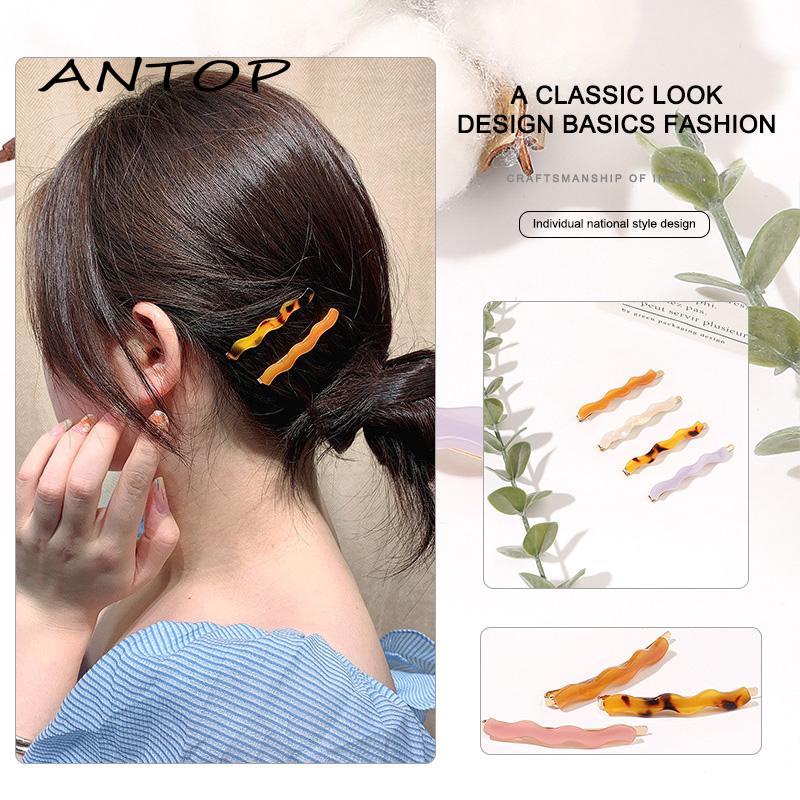 [Antop Termurah] Asetat Alloy Bobby Pin Wavy Poni Klip Samping Jepit Rambut Simple Serbaguna