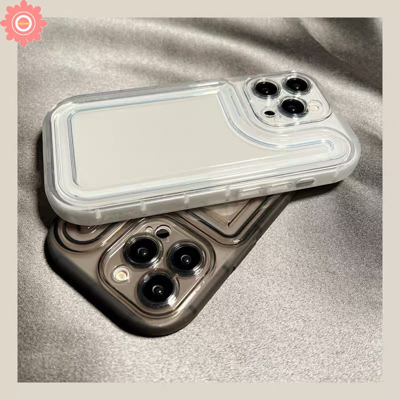 IPHONE Casing Ponsel Bening Penebalan Sederhana Mewah Kompatibel Untuk Iphone11 7plus XR 12 13 14 Pro MAX X XS Max7 8 Plus SE 2020 Shockproof Silicon Bumper Shock Resistant Soft Cover
