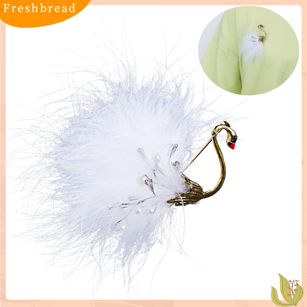 &lt; Freshbread &gt; Unisex Mutiara Imitasi Berlian Imitasi Bulu Burung Hewan Bros Pin Kemeja Kerah Perhiasan