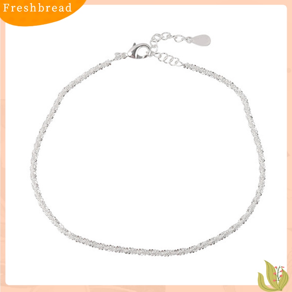 &lt; Freshbread &gt; 1Pc Gelang Kaki Berkilau Dipanjangkan Rantai Anti Karat Adjustable Indah Hias Tipis Minimalis Mengkilap Rantai Gelang Kaki Wanita Perhiasan