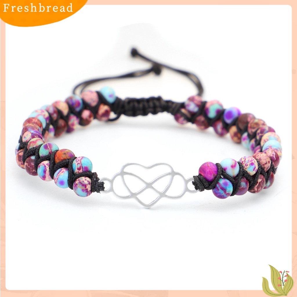 &lt; Freshbread &gt; Gelang Couple Double-layered Hand Woven Adjustable Stainless Steel Cinta Hati Dikepang Tali Keberuntungan Pesona Gelang Aksesori Perhiasan