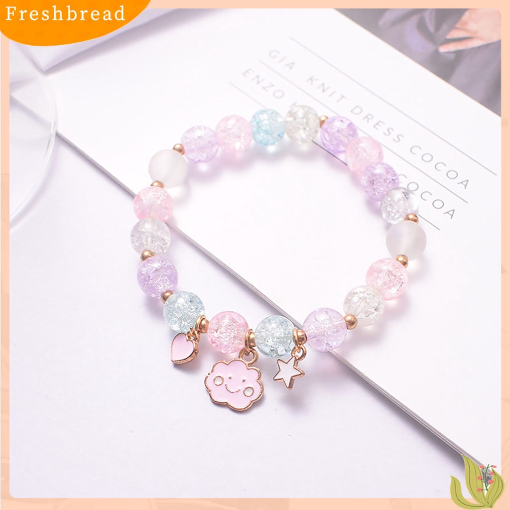 &lt; Freshbread &gt; Wanita Gelang Kartun Liontin Manik-Manik Tali Elastis Hias Anti Luntur Perhiasan Hadiah Handmade Warna-Warni Kristal Imitasi Pesona Gelang Aksesoris Fashion Untuk Pacaran