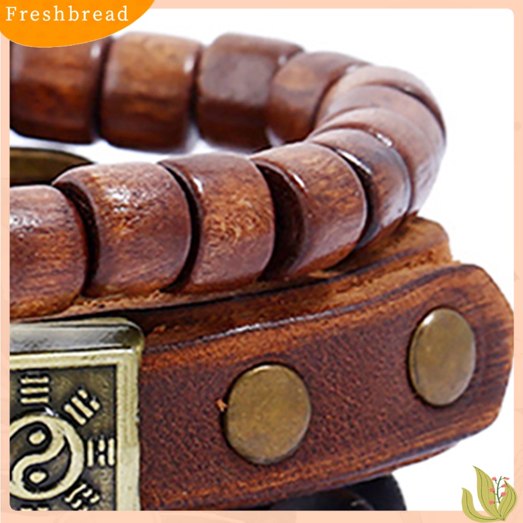 &lt; Freshbread &gt; 4Pcs/Set Gelang Manik-Manik Simple Multi-layer Mudah Digunakan Gelang Kulit Tai Chi Untuk Rumah