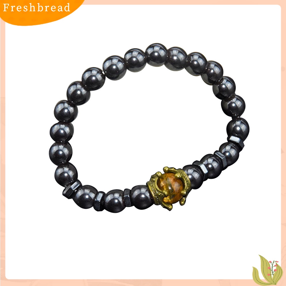 &lt; Freshbread &gt; Fashion Pria Mahkota Pesona Batu Alam Manik-Manik Gelang Bangle Pesta Perhiasan Hadiah