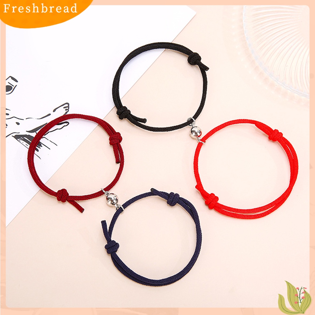 &lt; Freshbread &gt; 1pasang Gelang Pasangan Tenun Attract Tali Tangan Kekasih Jarak Jauh