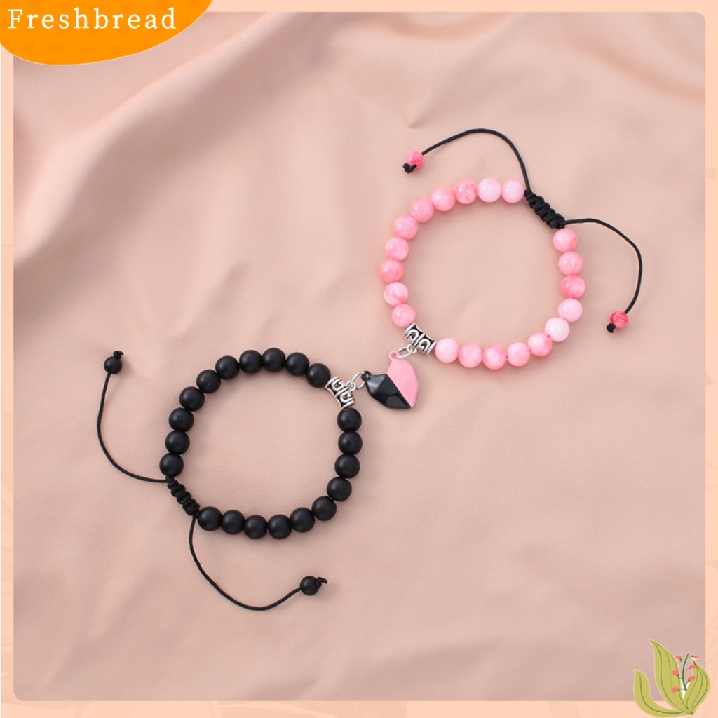 &lt; Freshbread &gt; 2Pcs Gelang Couple ic Hati Pria Wanita Kilau Terang Halus Yang Sesuai Dengan Kekasih Gelang Perhiasan Hadiah