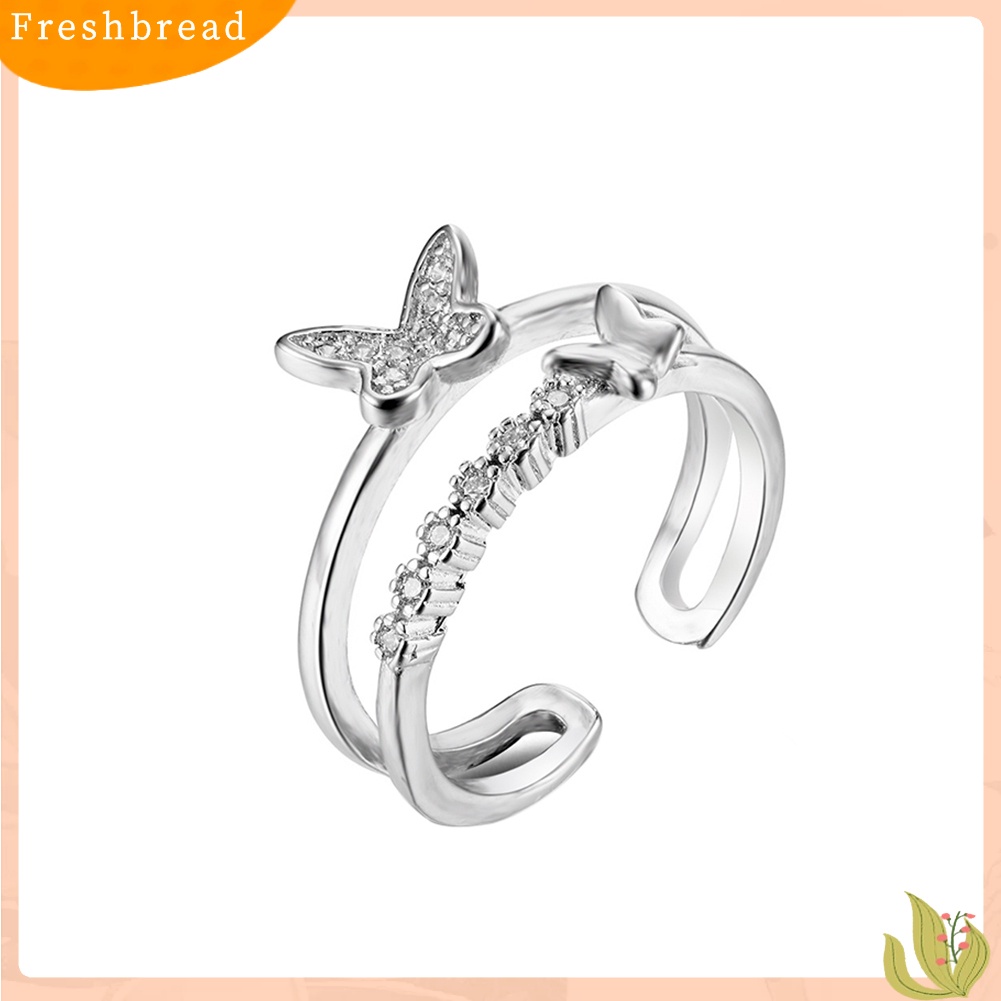 &lt; Freshbread &gt; Fashion Lady Sweet Butterfly Charm Adjustable Terbuka Cincin Jari Perhiasan Hadiah Xmas