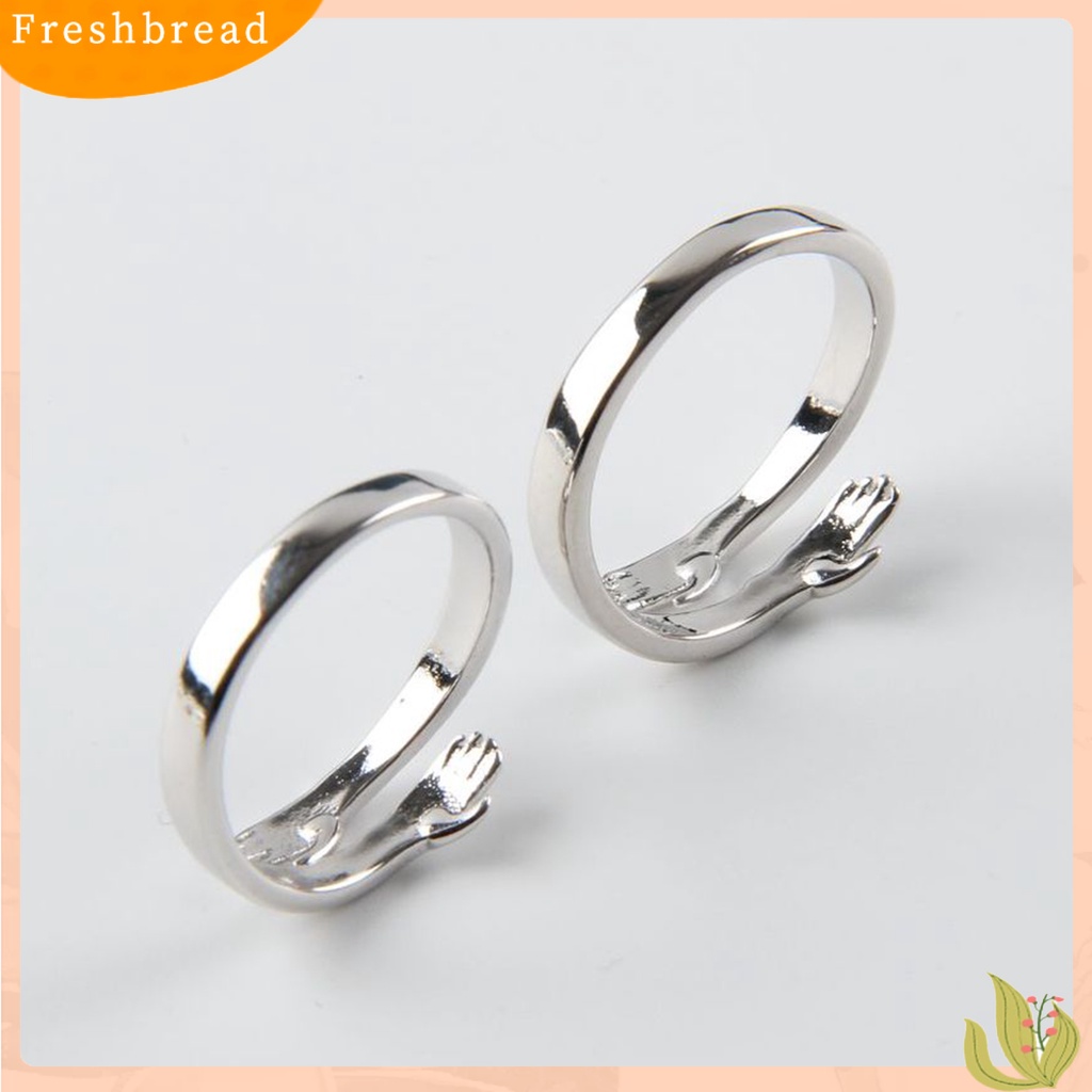 &lt; Freshbread &gt; Cinta Peluk Fashion Terbuka Pasangan Cincin Adjustable Antik Pertunangan Statement Band