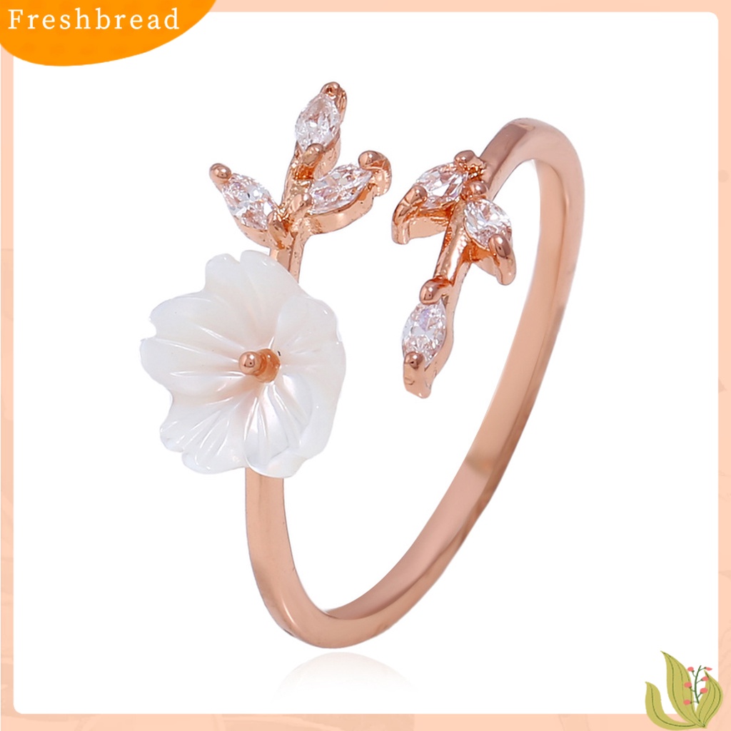 &lt; Freshbread &gt; Cincin Jari Cabang Pohon Bunga Rhinestones Perhiasan Ringan Terang Kilau Ring Untuk Tunangan