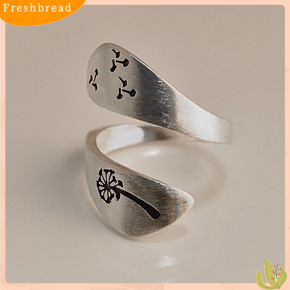 &lt; Freshbread &gt; Sederhana Wanita Dandelion Spiral Pembukaan Jari Cincin Adjustable Pesta Perhiasan Hadiah