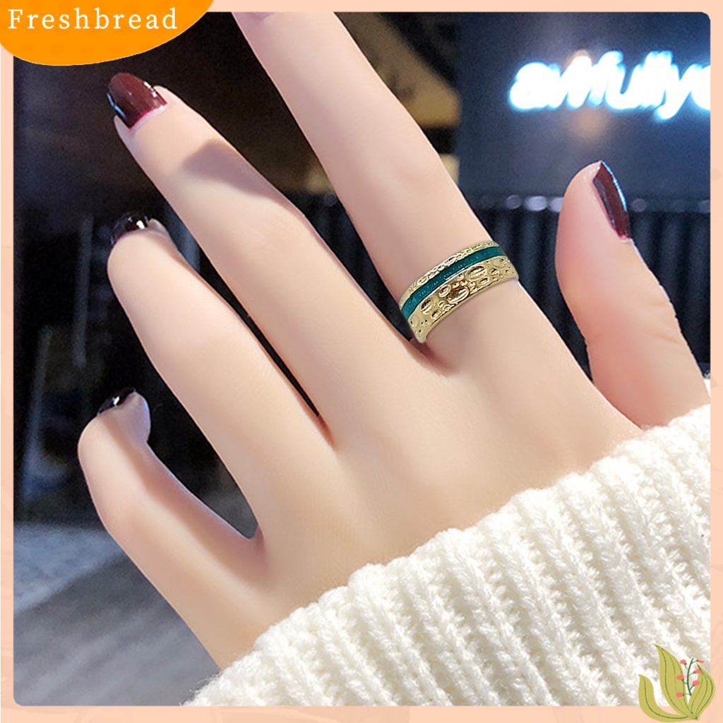 &lt; Freshbread &gt; Permukaan Halus Pengerjaan Halus Paduan Jari Cincin Indah Terang Kilau Wanita Pria Cincin Fashion Perhiasan