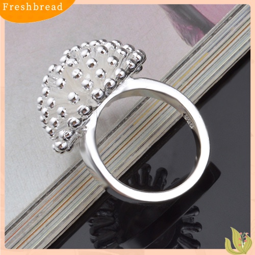 &lt; Freshbread &gt; Fashion Wanita Perak Berlapis Bekerja Pola Daisy Cincin Hadiah Perhiasan Pernikahan