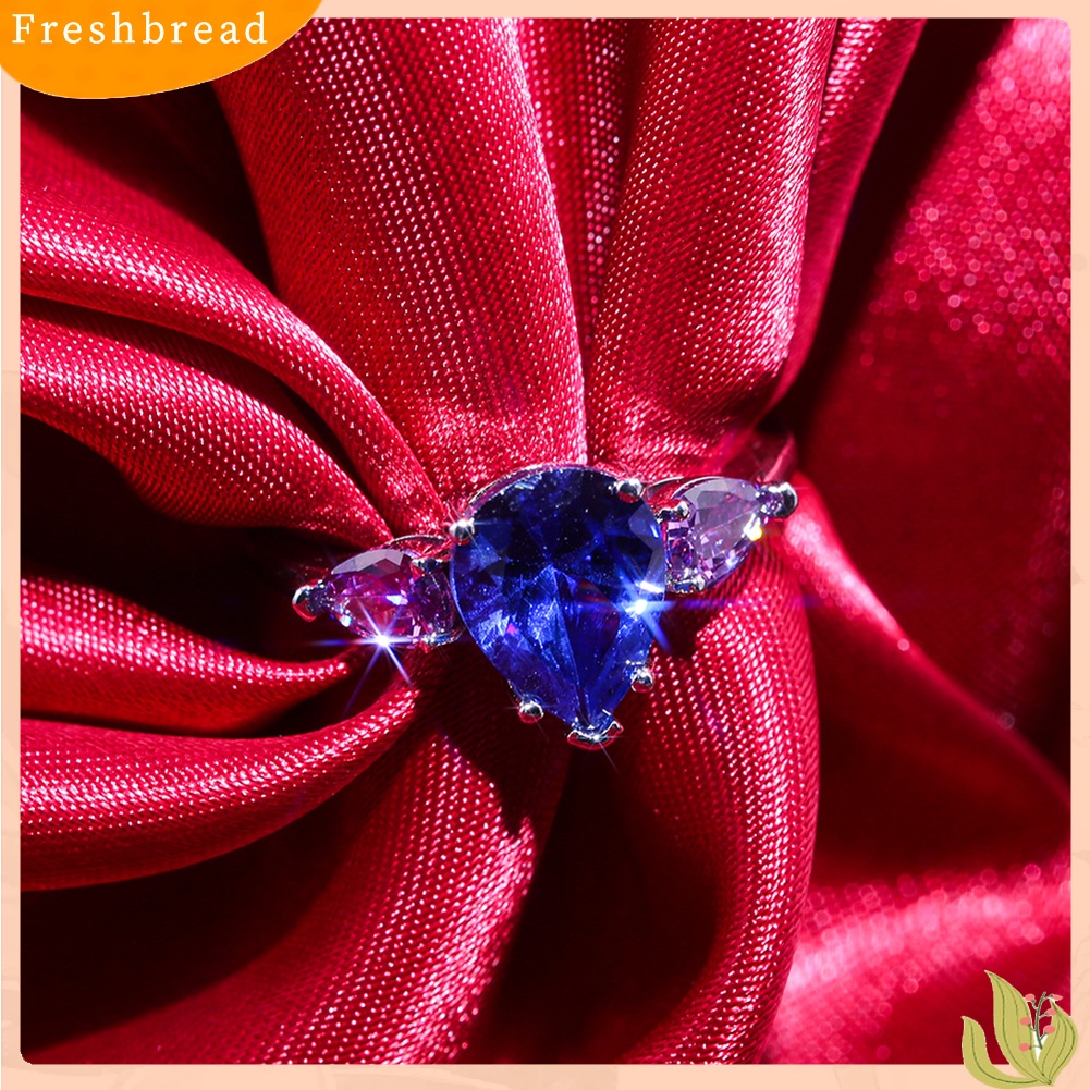 &lt; Freshbread &gt; Fashion Wanita Faux Safir Amethyst Jari Cincin Hadiah Perhiasan Pesta Pernikahan