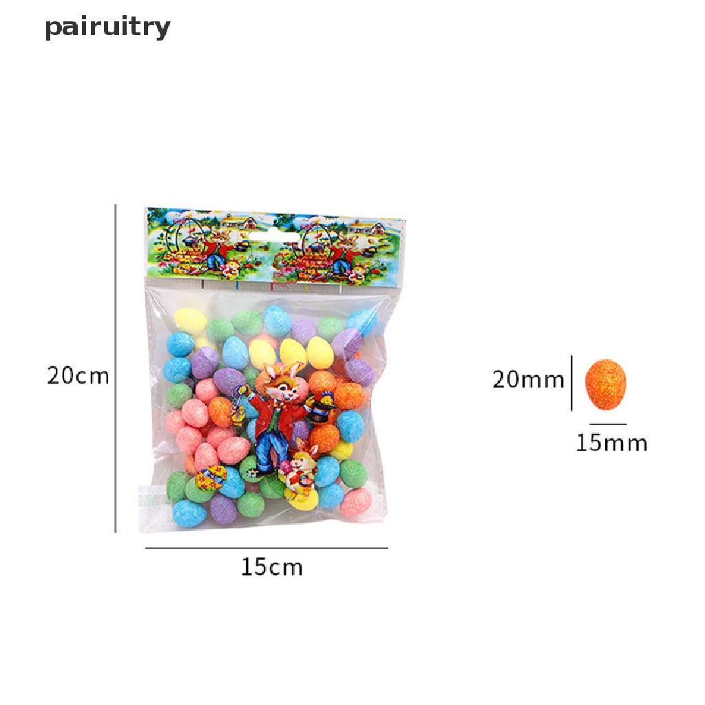 Prt 80pcs/bag Glitter Telur Paskah Warna Warni Busa Burung Merpati Telur DIY Craft Hadiah PRT