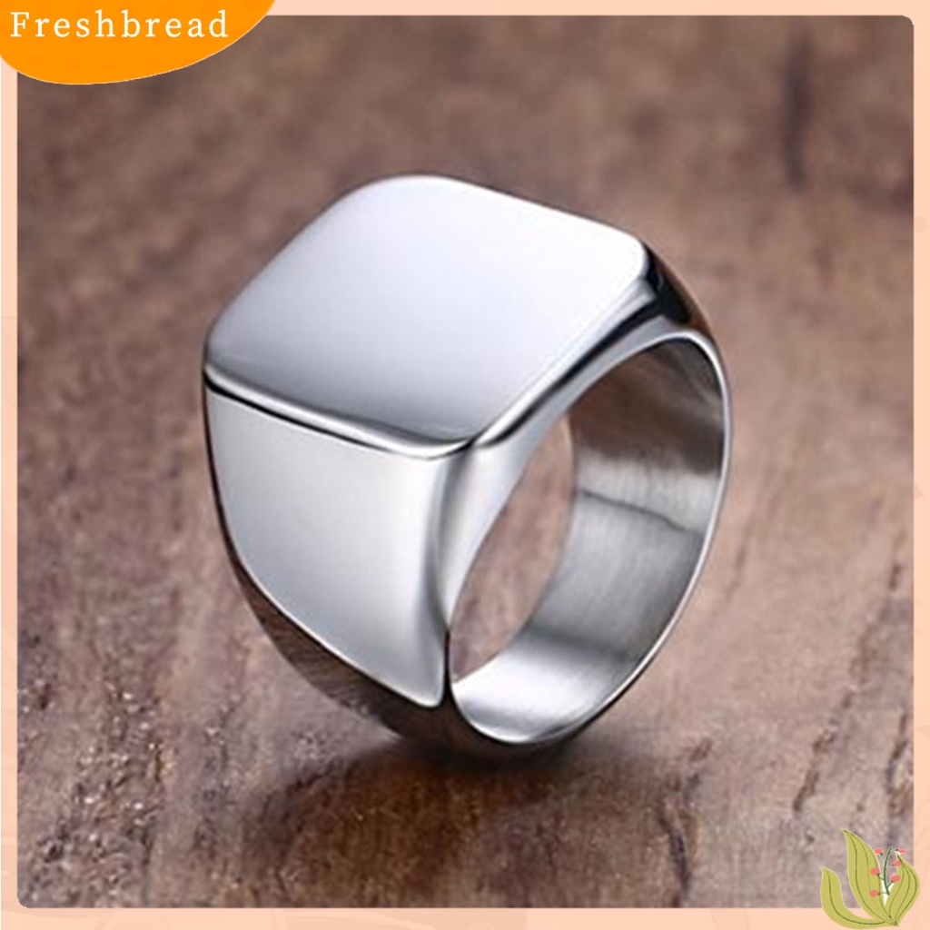 &lt; Freshbread &gt; Cincin Pasangan Gaya Sederhana Hip Hop Geometris Glossy Semua Pertandingan Dekorasi Hadiah Pria Wanita Cincin Persegi Pernikahan Pertunangan Perhiasan Untuk Pakaian Sehari-Hari