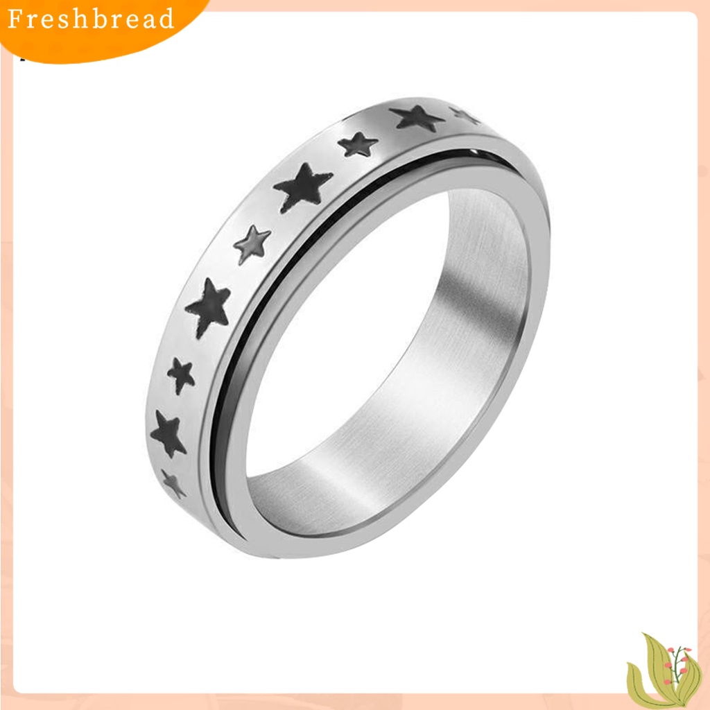 &lt; Freshbread &gt; Spinner Rings Tahan Lama Unisex Anti Karat Alloy Bulan Bintang Fidget Ring Cincin Stress Penghilang Kecemasan Untuk Pesta