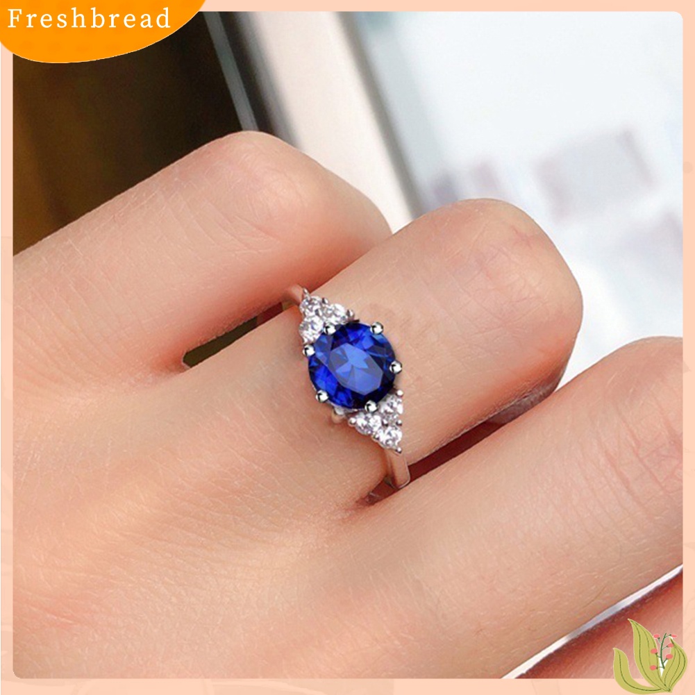 &lt; Freshbread &gt; Wanita Faux Safir Garnet Zamrud Batu Permata Jari Cincin Hadiah Perhiasan Pernikahan