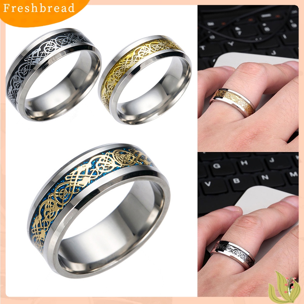 &lt; Freshbread &gt; Pria Bergaya Baja Titanium Permukaan Halus Pernikahan Band Jari Cincin Perhiasan Hadiah