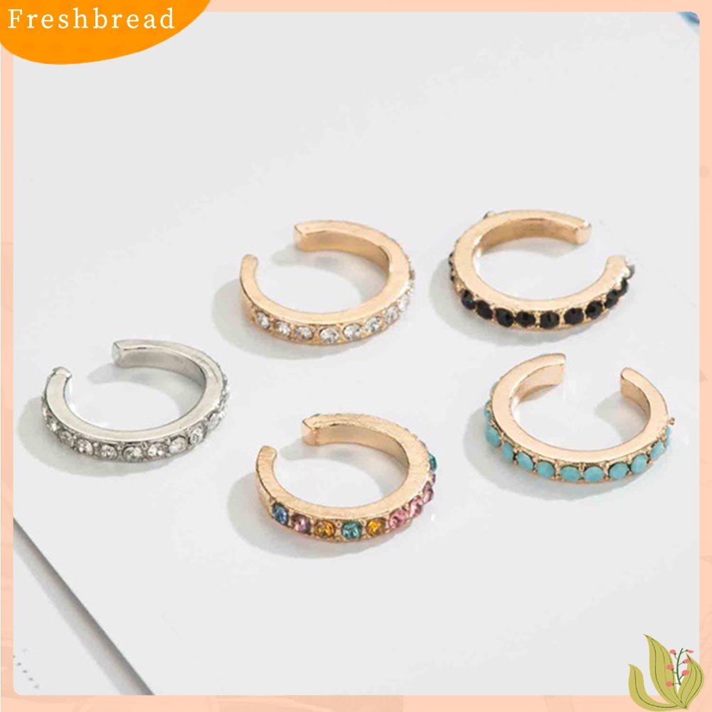 &lt; Freshbread &gt; 1Pc Wanita Berlian Imitasi Hias U Bentuk Telinga Klip Anting Non Piercing Perhiasan Hadiah