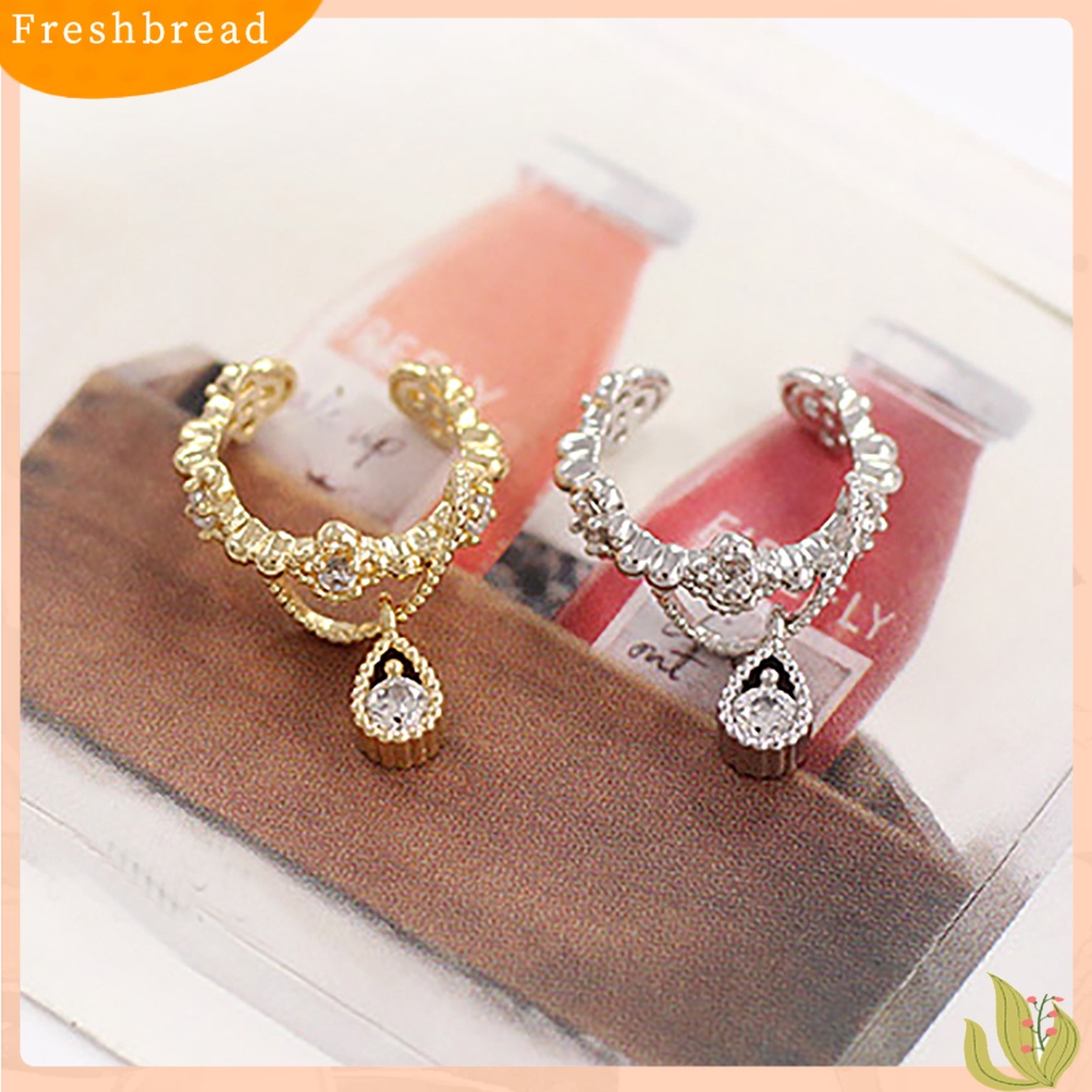 &lt; Freshbread &gt; 1Pc Ear Cuff Teardrop Pendant Hias Anting Tulang Rawan Wanita Tanpa Tindik Untuk Pesta Ulang Tahun