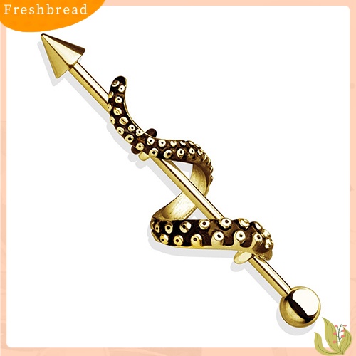 &lt; Freshbread &gt; 1Pc Pria Wanita Arrow Punk Barbel Dibungkus Gurita Tentacle Anting Tindik Tubuh