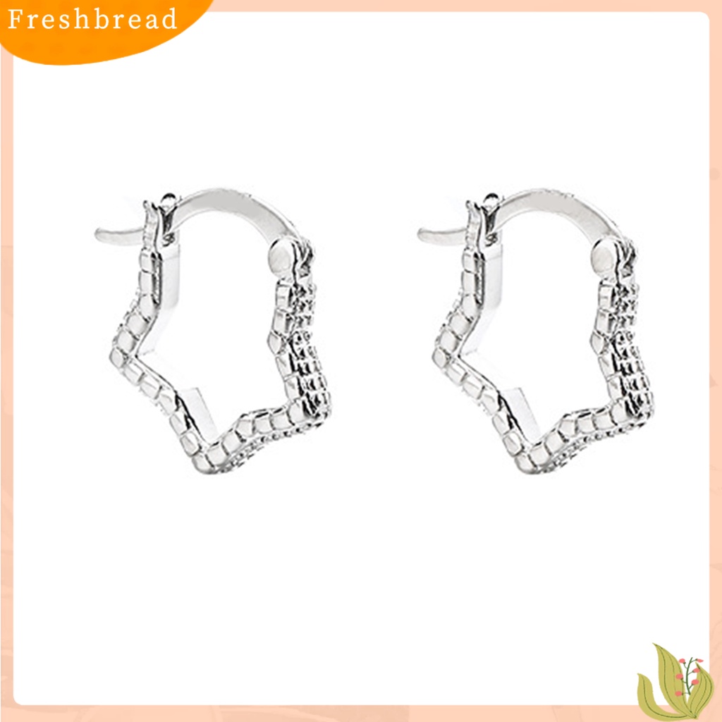 &lt; Freshbread &gt; 1pasang Anting Fashion Mewah Berkilau Tahan Aus Bentuk Pentastar Punk Pakaian Sehari-Hari Unisex Ringan Berkilau Anting-Anting Untuk Pacaran