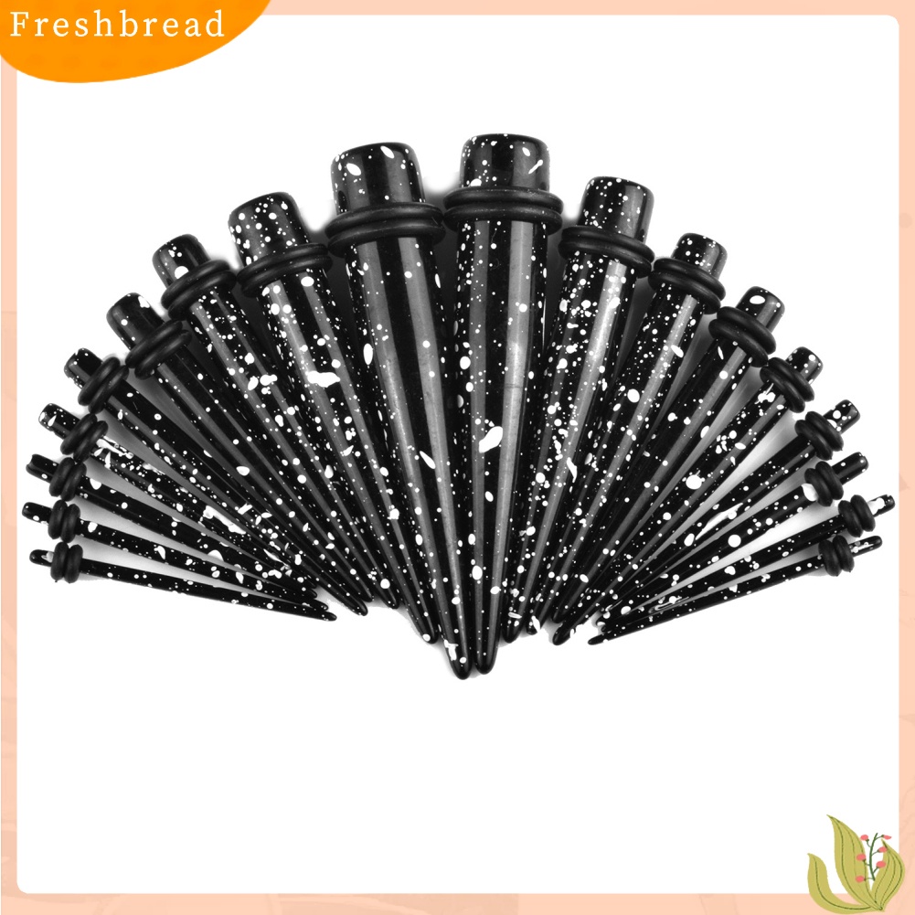 &lt; Freshbread &gt; 18Pcs Unisex Acrylic Gauge Ear Stretcher Taper Expander Spike Piercing Perhiasan