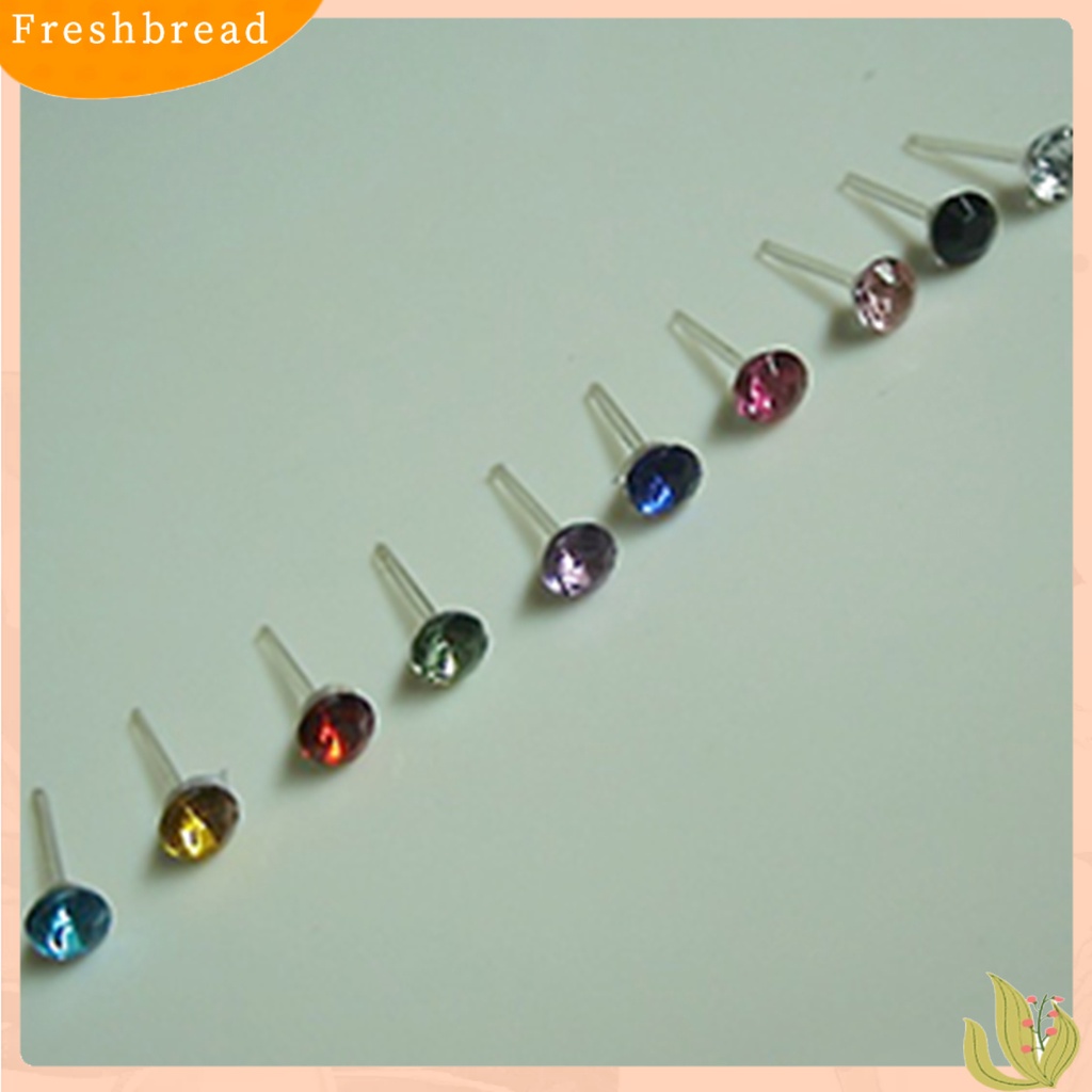 &lt; Freshbread &gt; 20pasang Anting Tusuk Berlian Imitasi Hias Perhiasan Cantik Bebas Alergi Ear Studs Untuk Pesta