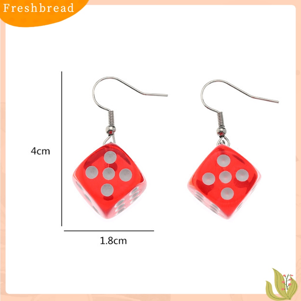 &lt; Freshbread &gt; 1pasang Anting Menjuntai Dadu Berwarna Perhiasan Warna Cerah Lucu Indah Anting Kait Untuk Pakaian Sehari-Hari