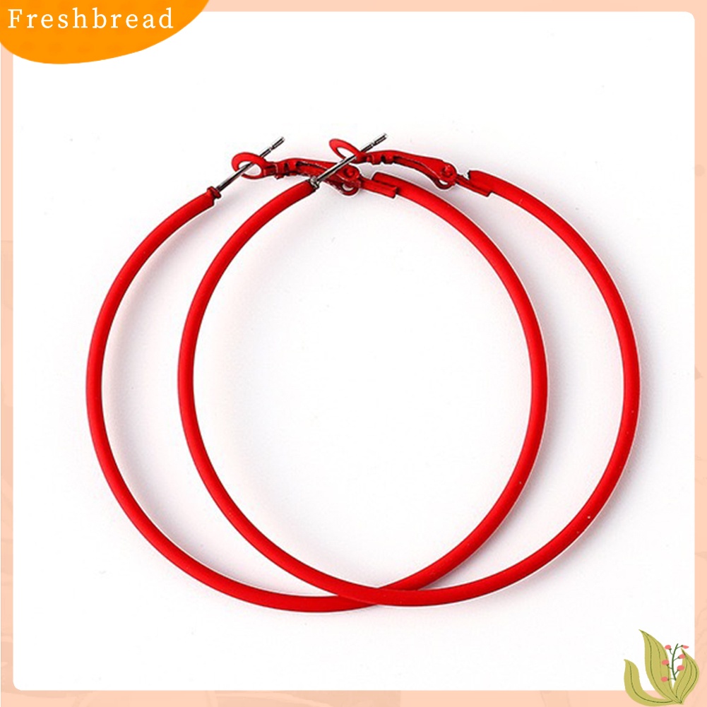 < Freshbread > Kreatif Lingkaran Besar Pesona Anting Hoop Warna Permen Wanita Pesta Perhiasan Hadiah
