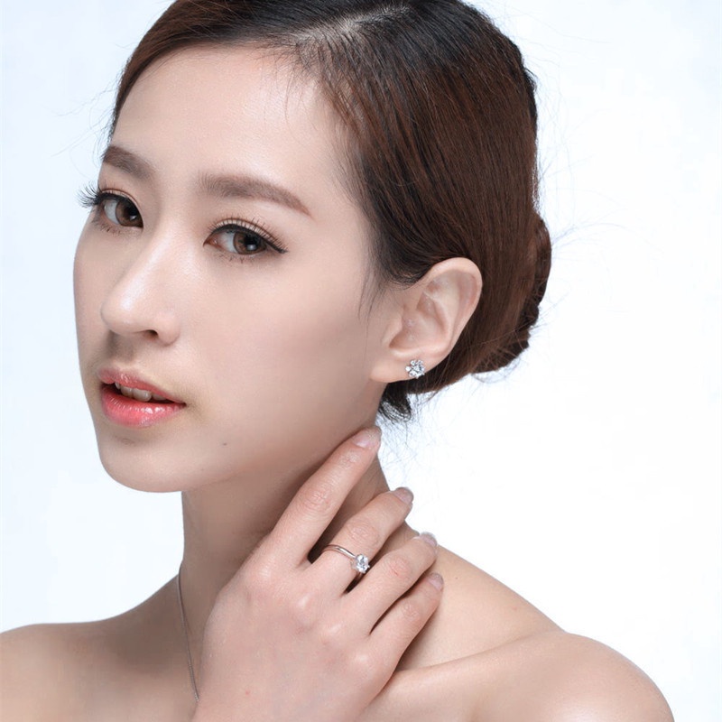 Goldkingdom Aksesoris Perhiasan Fashion Ready Stock Hias Zirkon Perak Disepuh Klasik Korea Super Snowflake Stud Feminin Anting