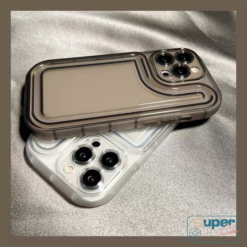 Simple Bening Mewah Penebalan Shock Resistant Phone Case Kompatibel Untuk iPhone 7plus XR 11 13 12 14 Pro 7 8 Plus MAX X XS MAX SE 2020 Silicon Shockproof Bumper Soft Cover