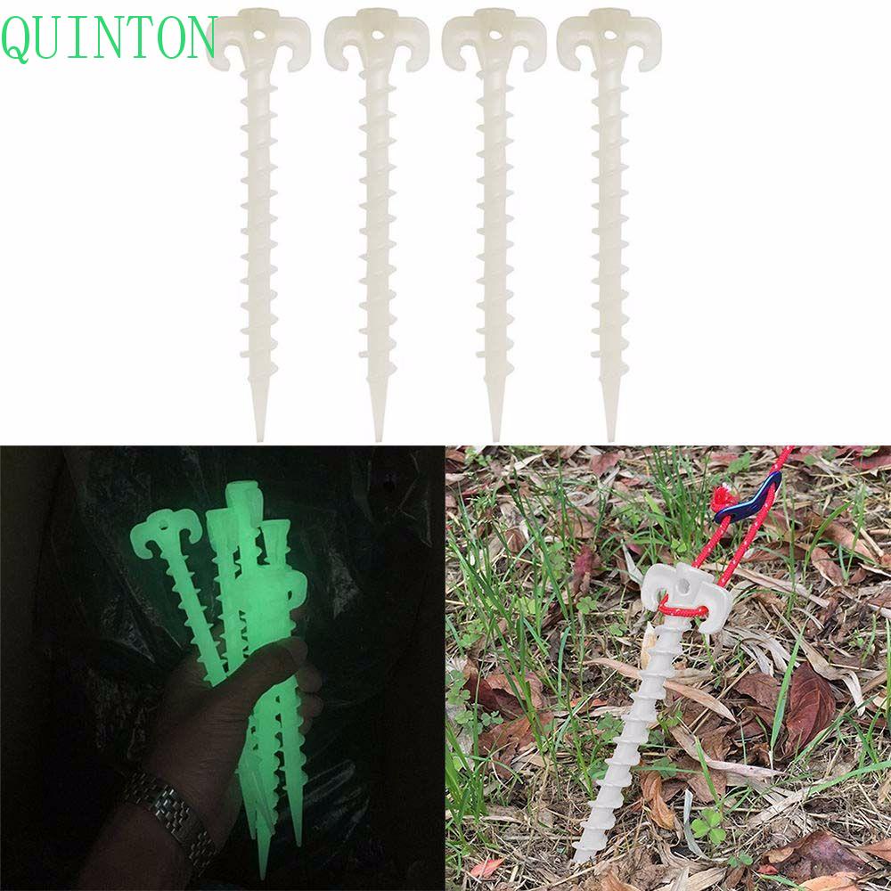 QUINTON 5pcs 5pcs Tent Pegs Travel Sets Horn Nails Luminous Tent Nails Fixed pegs nail Nails Tent Accessories Long Multifunction Camping Ground Screw Pegs