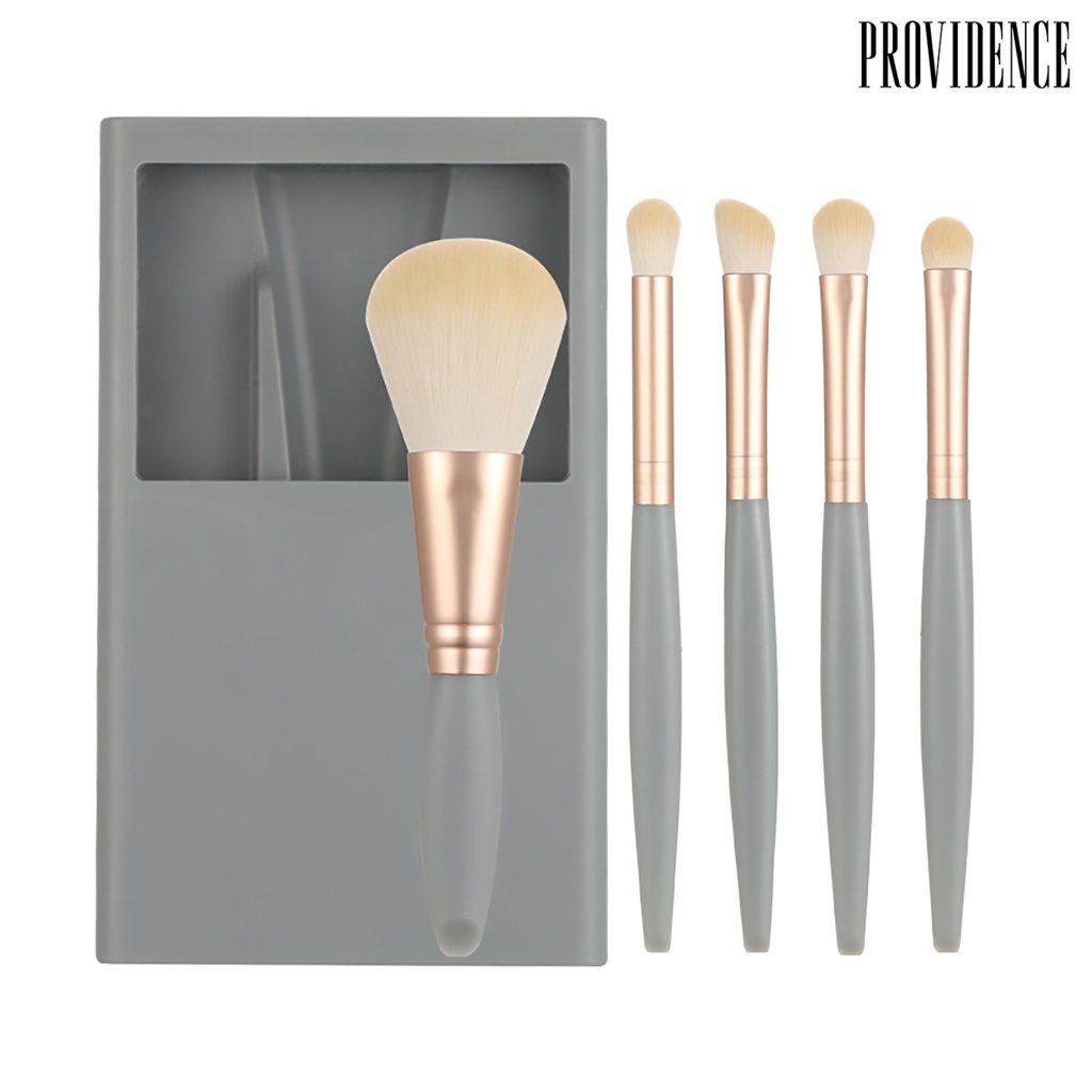 Providence 5Pcs/Set Makeup Brush Dengan Cermin Bulu Lembut Pegangan Non-slip Mudah Dibawa Eyeshadow Multifungsi Bedak Longgar Brush Kit Kosmetik