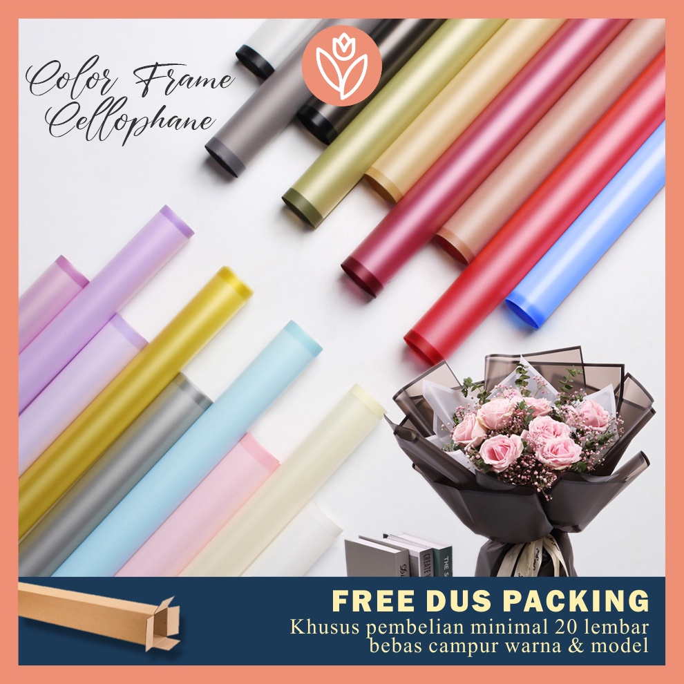 

TULIP PAPERIE ❤ KERTAS BUKET BUNGA SEMI TRANSPARAN LIST CELLOPHANE FLOWER WRAPPING PAPER