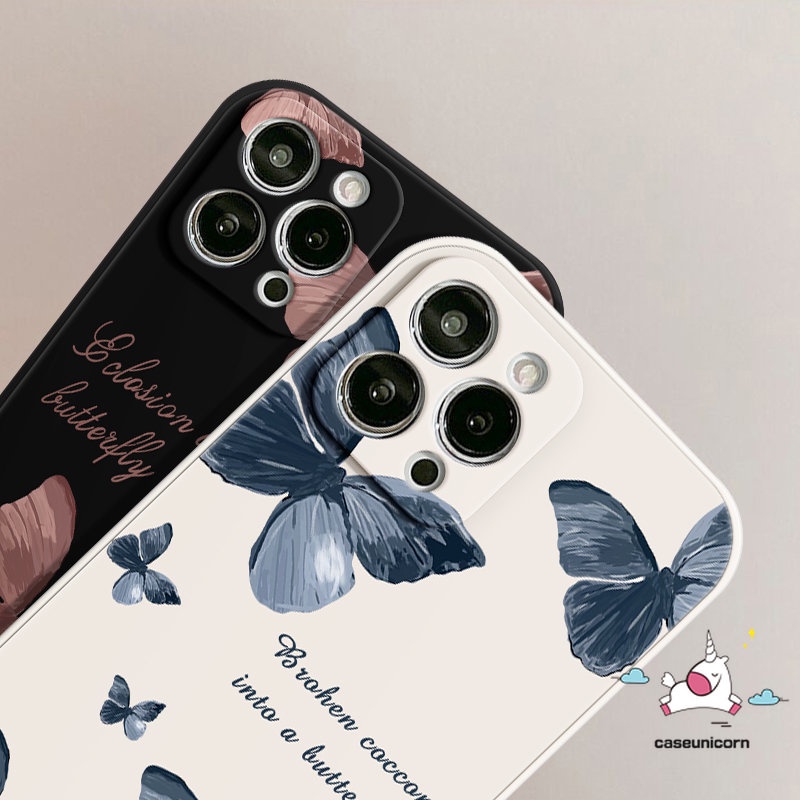 Casing Pinggiran Lurus Motif Samping Infinix Hot 12 Pro 11 10 9 Play Note 11 12 G96 8 12 2023 Smart 4 5 6 Plus Hot 12 11 8 11s 9 20 20s 10t 10s 12i 10Lite Retro Butterfly Soft Sarung