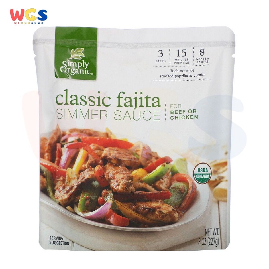 Simply Organic Classic Fajita Simmer Sauce 8 fl oz 227g