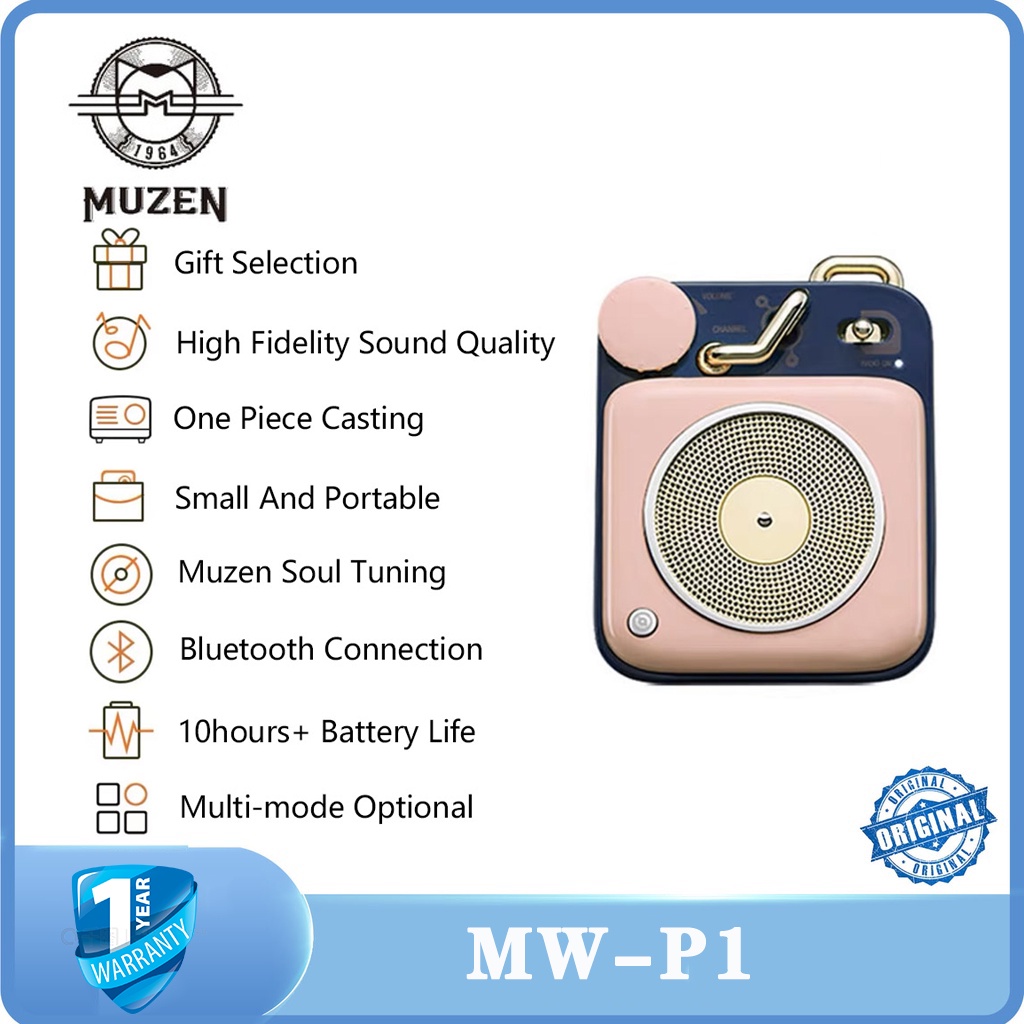 MUZEN MW-P1 Tombol Mini Bluetooth Speaker Hadiah Klasik Kreatif Logam Kecil Suara Nirkabel