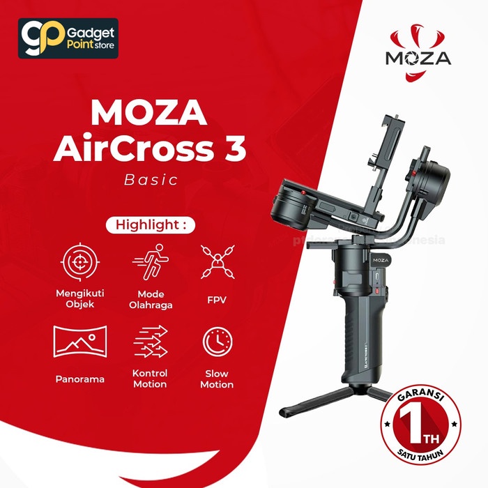 MOZA AirCross 3 Basic Gimbal Stabilizer Camera - Garansi Resmi