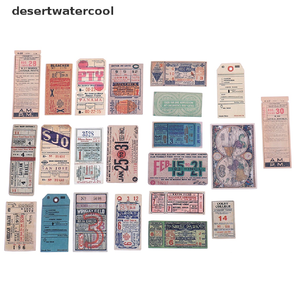 Deid 22Pcs/pack Vintage ticket ers scrapbook DIY diary albums notebook decor Martijn