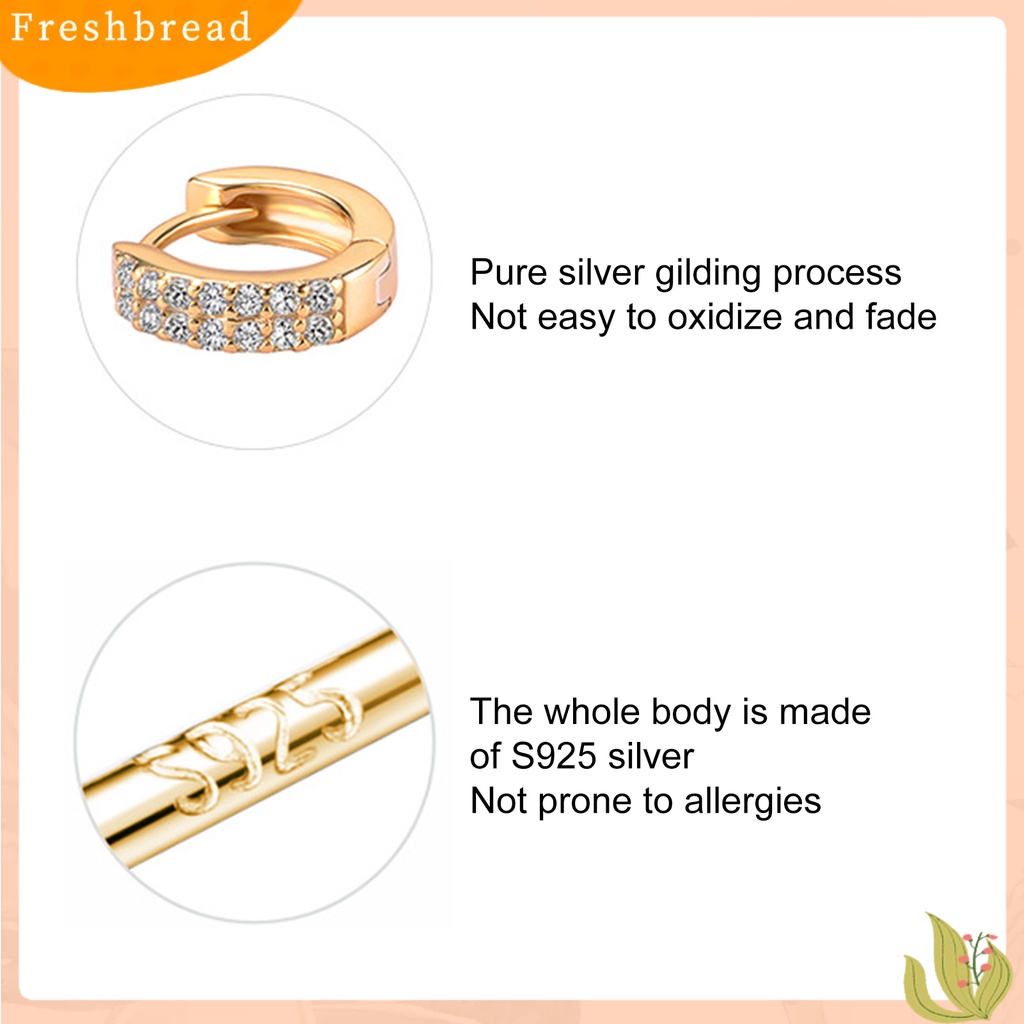 {In Stock} 1pasang Anting Hoop Tembaga Geometris Cubic Zirconia Lingkaran Kepang Hoop Stud Earring Untuk Kehidupan Sehari-Hari