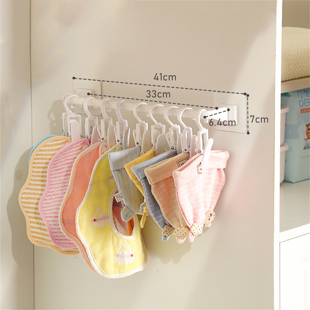 No Punching Baju Anak Batang Gantung Hiasan Dinding Bayi Air Liur Handuk Kaus Kaki Penyimpanan Kait