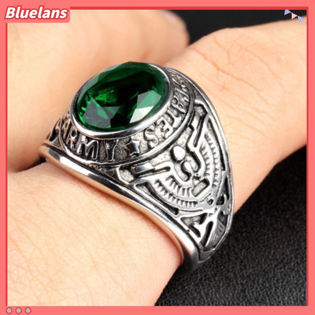 {In Stock} Cincin Punk Bentuk Oval Hias Berlian Imitasi Punk Klasik Ring Untuk Pesta