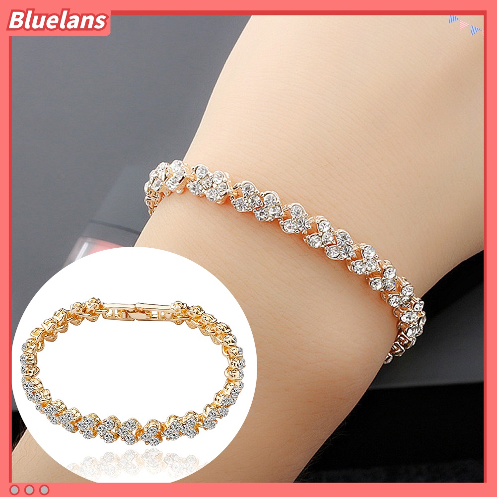 {In Stock} Wanita Fashion Penuh Cubic Zirconia Bertatahkan Gelang Bangle Pesta Perhiasan Hadiah
