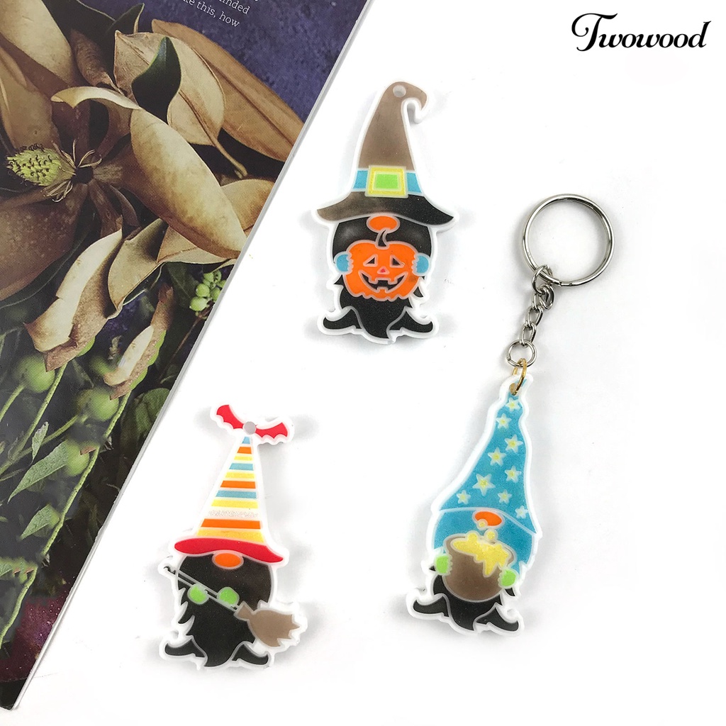 Twowood 1set Gantungan Kunci Cetakan Anti Lengket Dapat Digunakan Kembali DIY Silikon Paskah Gnome Liontin Kerajinan Tangan Membuat Cetakan Untuk Hadiah
