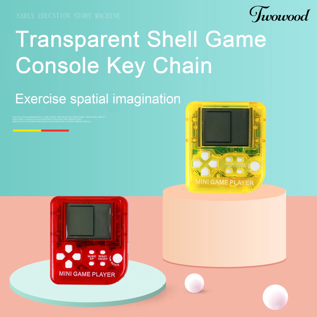 Twowood Nostalgia Klasik Konsol Game Gantungan Kunci Dengan Tombol Lanyard Lucu Tas Sekolah Pesona Retro Puzzle Game Mainan Dimainkan Keyring Hadiah Siswa