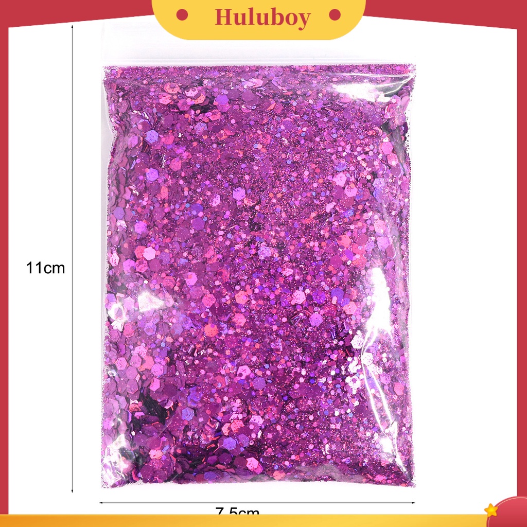 {In Stock} 50g Kuku Glitter Bubuk Manicure Sequin DIY Nail Art Ukuran Campur Berwarna Dekorasi Kuku Manicure Glitter Flake Perlengkapan Kuku