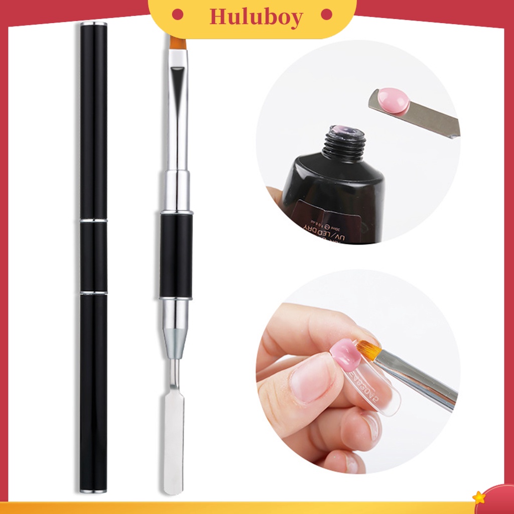 {In Stock} Sikat Pendorong Kuku Dual End Gambar Lukisan Lembut Kepala Brush Extension Bangunan Cepat Painting Builder Untuk Manicure